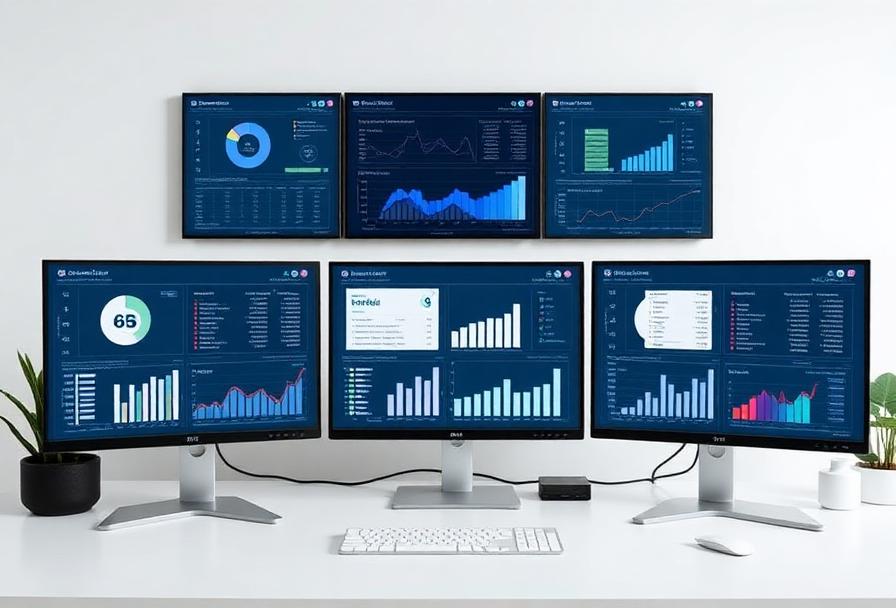 Cloud-based plan management technology with financial analytics displays Cloud-based plan management technology with financial analytics displays