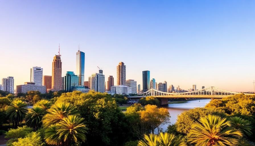 Brisbane city skyline and river, Queensland
