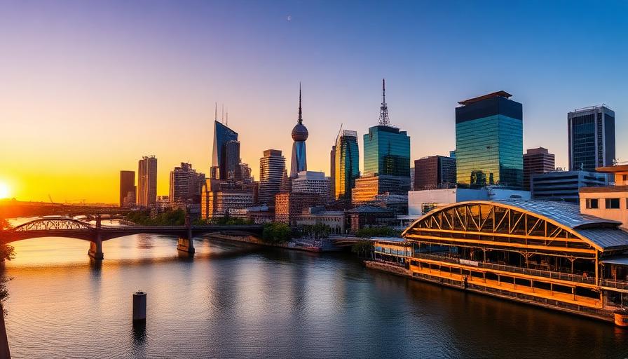 Melbourne skyline and Yarra River, Victoria