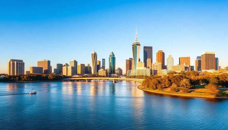 Perth skyline and Swan River, Western Australia
