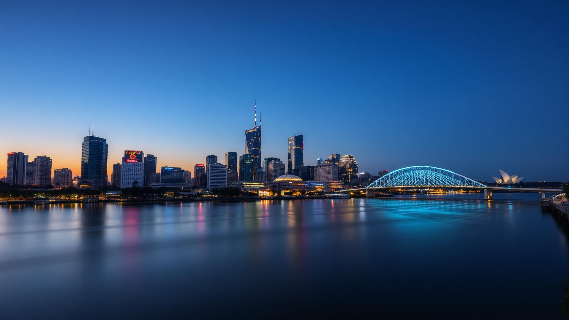 NDIS Business Sales Australia – Buy and sell NDIS businesses Brisbane river city skyline at twilight blue hour